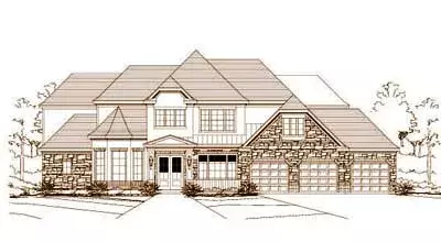 Traditional house plans 19-561 - front exterior, 4,159 sq ft, 4 bed, 3 bath house plans | Monster House Plans