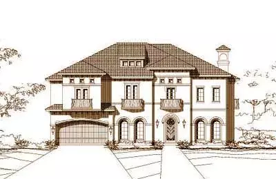 Tuscan house plans 19-571 - front exterior, 5,096 sq ft, 4 bed, 3 bath house plans | Monster House Plans
