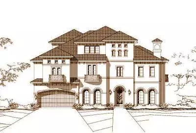 Tuscan house plans 19-572 - front exterior, 5,370 sq ft, 4 bed, 3 bath house plans | Monster House Plans
