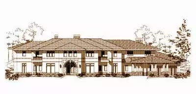 Mediterranean house plans 19-578 - front exterior, 10,143 sq ft, 3 bed, 1 bath house plans | Monster House Plans