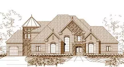 French Country house plans 19-579 - front exterior, 5,287 sq ft, 4 bed, 4 bath house plans | Monster House Plans