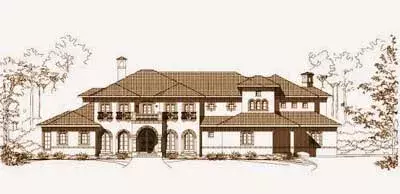 Mediterranean house plans 19-580 - front exterior, 8,434 sq ft, 6 bed, 6 bath house plans | Monster House Plans
