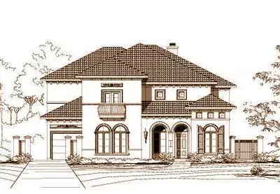 Mediterranean house plans 19-607 - front exterior, 6,199 sq ft, 5 bed, 5 bath house plans | Monster House Plans