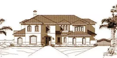 Mediterranean house plans 19-629 - front exterior, 7,950 sq ft, 5 bed, 5 bath house plans | Monster House Plans