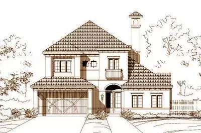 Mediterranean house plans 19-631 - front exterior, 3,436 sq ft, 3 bed, 3 bath house plans | Monster House Plans