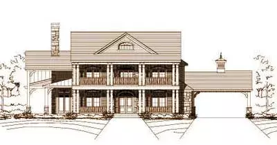 Southern Colonial house plans 19-636 - front exterior, 4,698 sq ft, 4 bed, 4 bath house plans | Monster House Plans
