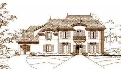 French Country house plans 19-637 - front exterior, 5,974 sq ft, 5 bed, 4 bath house plans | Monster House Plans