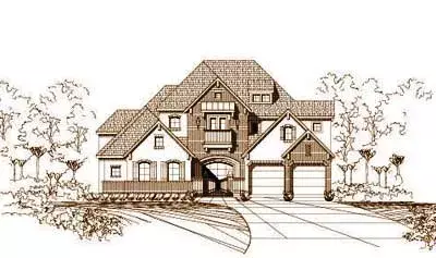 French Country house plans 19-639 - front exterior, 4,458 sq ft, 4 bed, 4 bath house plans | Monster House Plans