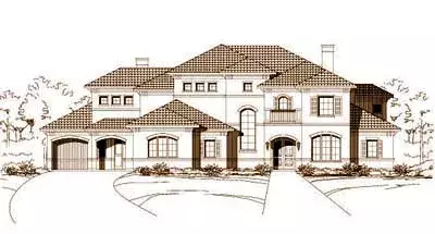 Mediterranean house plans 19-641 - front exterior, 6,352 sq ft, 5 bed, 5 bath house plans | Monster House Plans