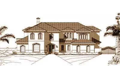 Mediterranean house plans 19-644 - front exterior, 7,950 sq ft, 4 bed, 5 bath house plans | Monster House Plans