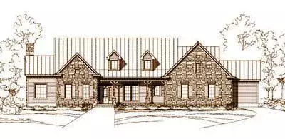 Country house plans 19-645 - front exterior, 3,716 sq ft, 4 bed, 3 bath house plans | Monster House Plans