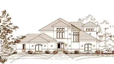 Mediterranean house plans 19-654 - front exterior, 3,870 sq ft, 3 bed, 2 bath house plans | Monster House Plans