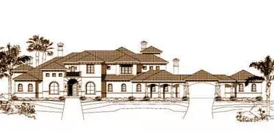 Mediterranean house plans 19-656 - front exterior, 7,511 sq ft, 5 bed, 5 bath house plans | Monster House Plans