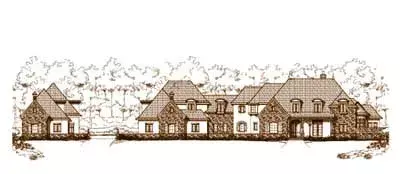 French Country house plans 19-660 - front exterior, 8,054 sq ft, 6 bed, 6 bath house plans | Monster House Plans