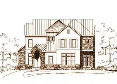 French Country house plans 19-663 - front exterior, 5,469 sq ft, 4 bed, 4 bath house plans | Monster House Plans