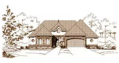 French Country house plans 19-668 - front exterior, 3,570 sq ft, 4 bed, 3 bath house plans | Monster House Plans