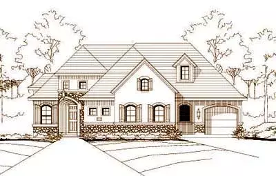 French Country house plans 19-669 - front exterior, 3,133 sq ft, 4 bed, 2 bath house plans | Monster House Plans