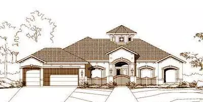 Mediterranean house plans 19-677 - front exterior, 3,942 sq ft, 3 bed, 2 bath house plans | Monster House Plans