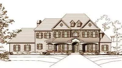 Traditional house plans 19-678 - front exterior, 4,387 sq ft, 4 bed, 3 bath house plans | Monster House Plans