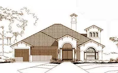 Mediterranean house plans 19-679 - front exterior, 3,013 sq ft, 3 bed, 2 bath house plans | Monster House Plans