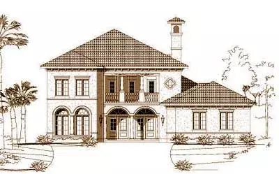 Mediterranean house plans 19-680 - front exterior, 3,760 sq ft, 4 bed, 3 bath house plans | Monster House Plans