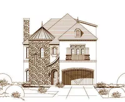 Tuscan house plans 19-682 - front exterior, 3,167 sq ft, 4 bed, 3 bath house plans | Monster House Plans