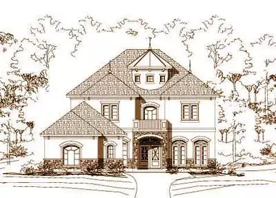 Tuscan house plans 19-683 - front exterior, 3,800 sq ft, 4 bed, 3 bath house plans | Monster House Plans