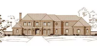 Traditional house plans 19-684 - front exterior, 10,235 sq ft, 6 bed, 6 bath house plans | Monster House Plans