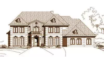 European house plans 19-686 - front exterior, 4,229 sq ft, 4 bed, 3 bath house plans | Monster House Plans