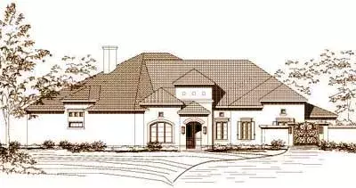 Mediterranean house plans 19-691 - front exterior, 4,405 sq ft, 4 bed, 4 bath house plans | Monster House Plans