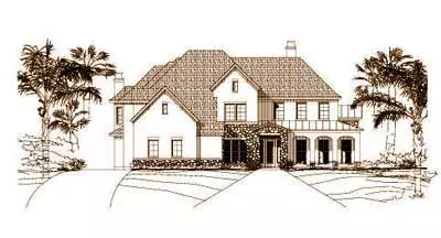 Tuscan house plans 19-693 - front exterior, 5,912 sq ft, 4 bed, 4 bath house plans | Monster House Plans