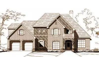 French Country house plans 19-711 - front exterior, 3,459 sq ft, 4 bed, 3 bath house plans | Monster House Plans