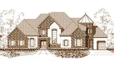 French Country house plans 19-719 - front exterior, 6,192 sq ft, 4 bed, 5 bath house plans | Monster House Plans