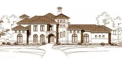 Mediterranean house plans 19-721 - front exterior, 5,483 sq ft, 5 bed, 4 bath house plans | Monster House Plans