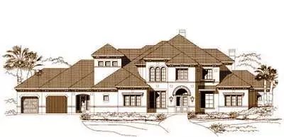 Mediterranean house plans 19-734 - front exterior, 5,335 sq ft, 5 bed, 4 bath house plans | Monster House Plans