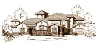 Tuscan house plans 19-742 - front exterior, 4,594 sq ft, 5 bed, 5 bath house plans | Monster House Plans
