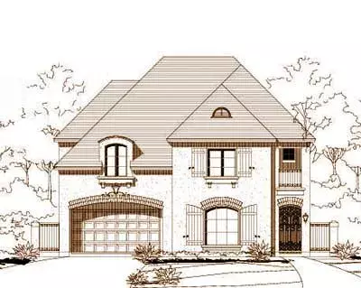 French Country house plans 19-747 - front exterior, 3,746 sq ft, 4 bed, 3 bath house plans | Monster House Plans
