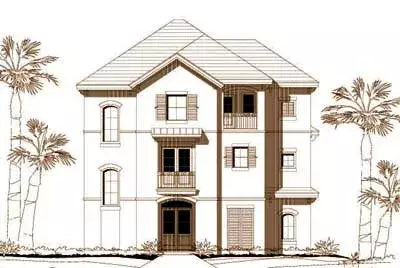 Coastal house plans 19-750 - front exterior, 2,791 sq ft, 4 bed, 3 bath house plans | Monster House Plans