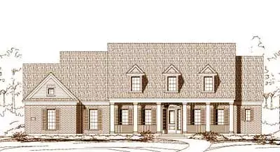 Southern Colonial house plans 19-754 - front exterior, 4,212 sq ft, 4 bed, 3 bath house plans | Monster House Plans