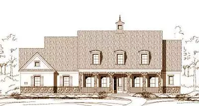 French Country house plans 19-755 - front exterior, 4,089 sq ft, 4 bed, 3 bath house plans | Monster House Plans