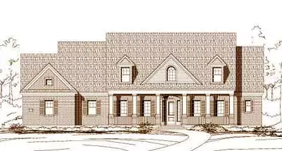 Southern Colonial house plans 19-756 - front exterior, 4,212 sq ft, 4 bed, 3 bath house plans | Monster House Plans