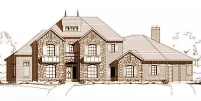 French Country house plans 19-762 - front exterior, 4,404 sq ft, 4 bed, 4 bath house plans | Monster House Plans