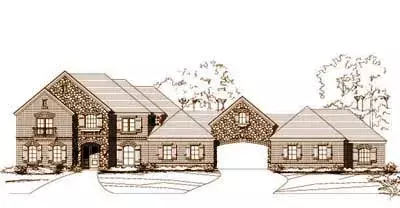 French Country house plans 19-764 - front exterior, 5,196 sq ft, 4 bed, 3 bath house plans | Monster House Plans