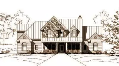Country house plans 19-766 - front exterior, 3,749 sq ft, 4 bed, 4 bath house plans | Monster House Plans