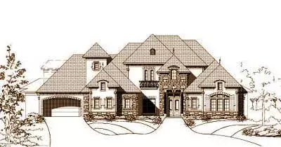 French Country house plans 19-784 - front exterior, 6,160 sq ft, 4 bed, 4 bath house plans | Monster House Plans