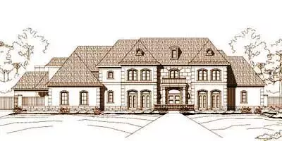 European house plans 19-789 - front exterior, 6,834 sq ft, 4 bed, 4 bath house plans | Monster House Plans