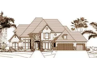 Traditional house plans 19-795 - front exterior, 4,842 sq ft, 5 bed, 5 bath house plans | Monster House Plans