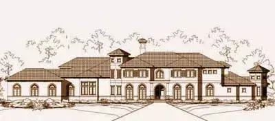 Mediterranean house plans 19-815 - front exterior, 6,691 sq ft, 4 bed, 4 bath house plans | Monster House Plans