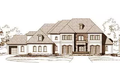 Traditional house plans 19-817 - front exterior, 7,147 sq ft, 4 bed, 4 bath house plans | Monster House Plans