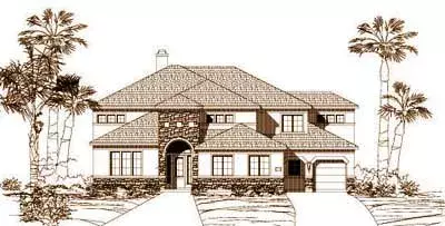 Tuscan house plans 19-820 - front exterior, 4,688 sq ft, 5 bed, 4 bath house plans | Monster House Plans